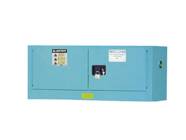 Justrite 12-Gallon Sure-Grip EX Self-Closing Piggyback Acid Cabinet - Blue